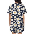 thumbnail image 3 of Bixox Women's Daisy Floral Printed Pajama Set 2 Piece Lounge Set Top and Shorts Soft Pajamas, Shorts with Pockets, 3 of 7
