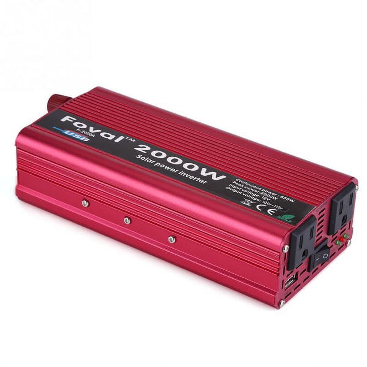 Jadeshay 1500W Car Power Inverters 12v DC to 110v AC Converter with Dual AC Outlet, 12 Volt Car Cigarette Lighter Battery Inverter for Outdoor ,Home,Camping, RV,Truck,Car,Red