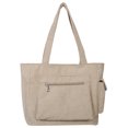 thumbnail image 1 of Bolso Hombro Informal para Mujer Bolso Compras Pana Con Bolsillo Exterior (caqui), 1 of 9
