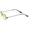 thumbnail image 3 of Extreme Small Oval Sunglasses Color Tinted Flat Lens 44mm (Black / Yellow), 3 of 4