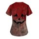 thumbnail image 3 of Blusa quirúrgica con cuello en V y diseño de salpicaduras de sangre para Halloween para mujer: uniforme médico con bolsillos, 3 of 3