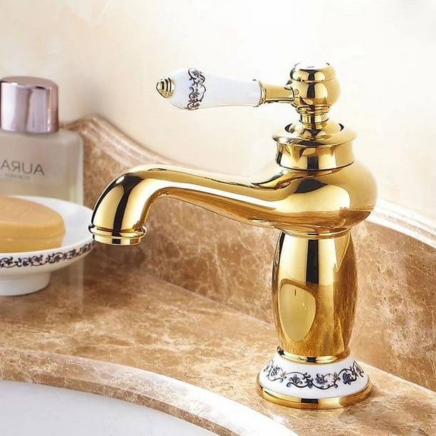 Grifo de lavabo retro fregadero de ceramica grifo antiguo grifo mezclador vintage grifo de agua fria caliente decoracion de repuesto para cocina bano antiguo corto Walmart en linea