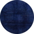 thumbnail image 1 of Ahgly Company Indoor Round Abstract Denim Dark Blue Oriental Area Rugs, 4' Round, 1 of 6