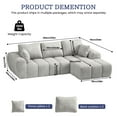 thumbnail image 3 of 101" Cloud Sectional Couch with L-Shaped Chaise, Modular Sectional Sofa with Deep Seat, Comfy Corduroy Boneless Couches for Living Room, No Assembly Required, Pearl Gray, 3 of 9