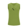 thumbnail image 7 of Mwjwdo Girls V-Neck Tank Tops Summer Sleeveless Tunic Shirts Children's Solid Color Casual Button Cotton Vest Green 11 Years, 7 of 7