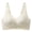 White, variant on Alun Wireless Bras for Women Fixed Cup Supportive Floral Lace Trim V-Neck Bra Adjustable Straps Full Coverage Everyday Bralettes Suitable for Big Beige XXL