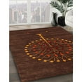 thumbnail image 3 of Ahgly Company Machine Washable Indoor Round Contemporary Night Red Area Rugs, 3' Round, 3 of 7