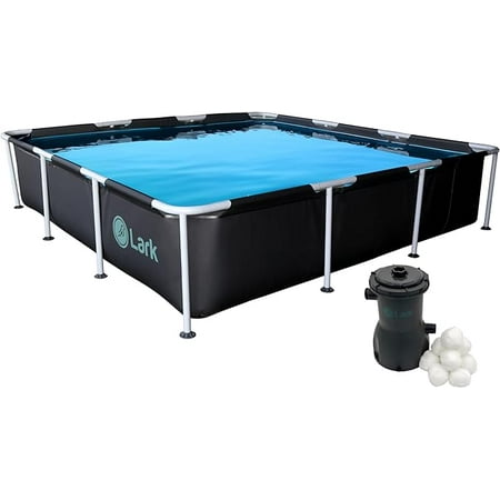 Lark 9' x 24" Square Metal Frame Splash Pool with 530 gallon Filtration Pump