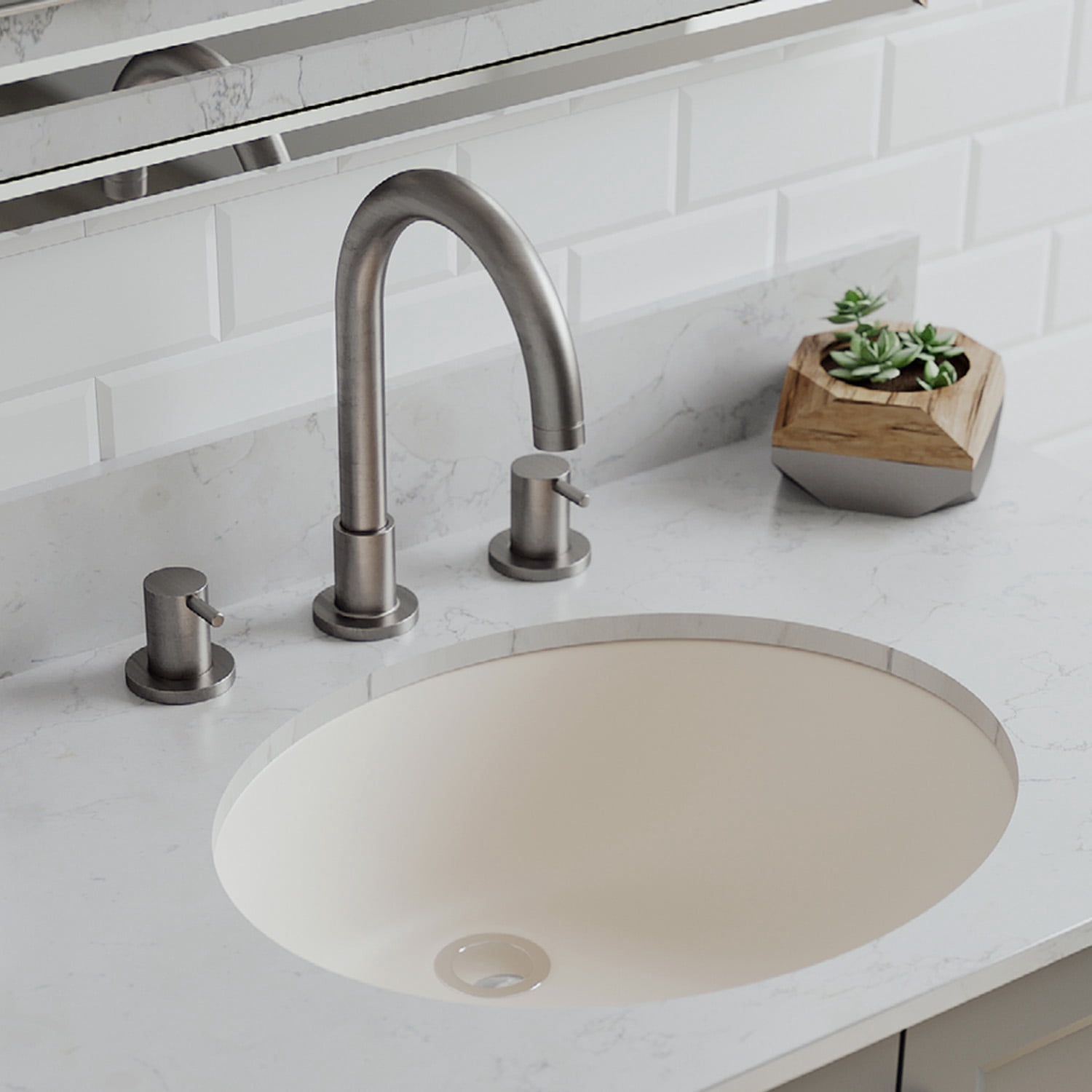 19" Oval Quartz Vanity Bathroom Sink, Galaxy Beige Drop-In Sink, Undermount Bathroom Sink, Granite Vanity Basin by Lexicon Platinum LP-V210-B