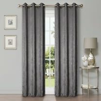 Geometric Wave Blackout Curtain Panels, 42" x 96", Silver by Blue Nile Mills