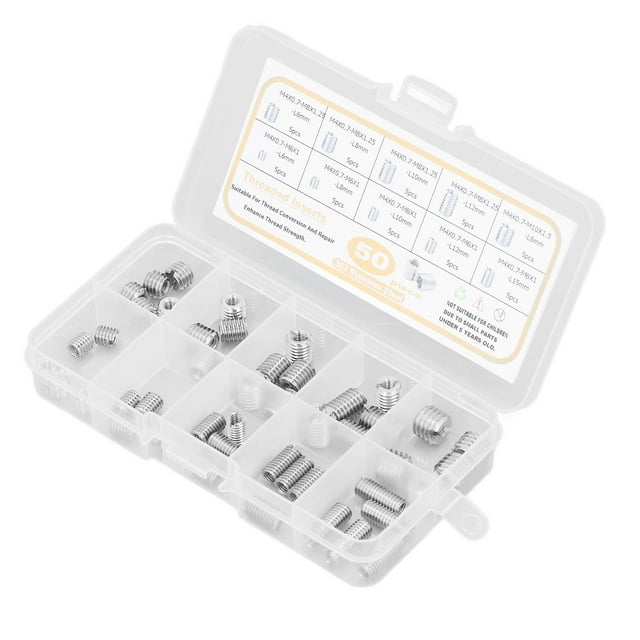 Inserto de reparación de roscas Jadeshay 50 piezas de Acero inoxidable 303