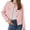 Pink, variant on Long Sleeve Women's Tweed Jackets Business Button Down Casual Cropped Blazer with Pockets