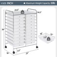 thumbnail image 6 of Topeakmart 20 Drawers Rolling Storage Cart Bin Organizer on Wheels Scrapbook Paper Office School Organizer, White, 6 of 14