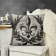 thumbnail image 2 of YINGXI  Cushion Covers Retro Letter Paper Fleur De Lis Vintage Style Square Soft,Pillow Cases Decor for Couch Bedroom Sofa Living 12x12in, 2 of 5