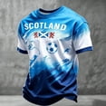 thumbnail image 2 of 2026 Soccer Cup Raglan Short Sleeve T-Shirt for Men, Crew Neck Athletic Jersey - Scottish Football Player & Saltire Graphic Print Casual Summer Top for Daily Wear & Party Cyan XXXL, 2 of 5