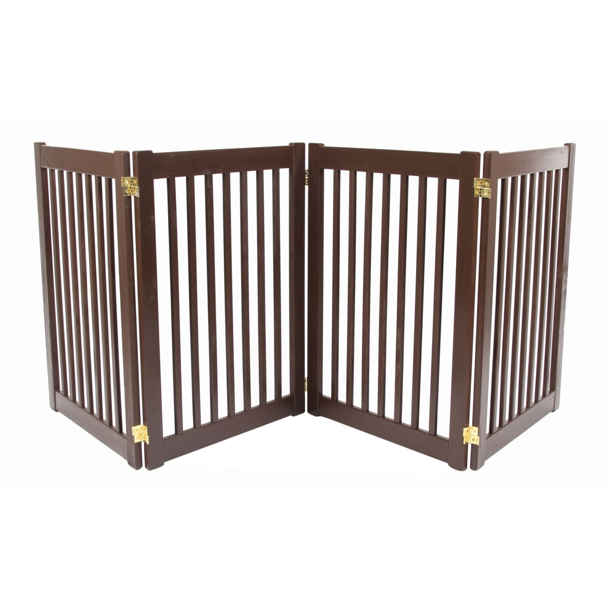 32" Highlander - 4 Panel Free Standing Wood Pet Gate - Black