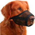 thumbnail image 1 of wonima02 Dog Muzzle, Soft Mesh Muzzles for Small Medium Large Dogs Chihuahua Poodle Husky Labrador Retriever, Breathable Dog Mouth Guard for Biting Chewing Grooming, Allow Panting Drinking (L, Black), 1 of 1