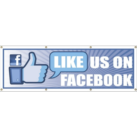 Business Banner - Like Us On Facebook - 2' x 4' Vinyl Banner