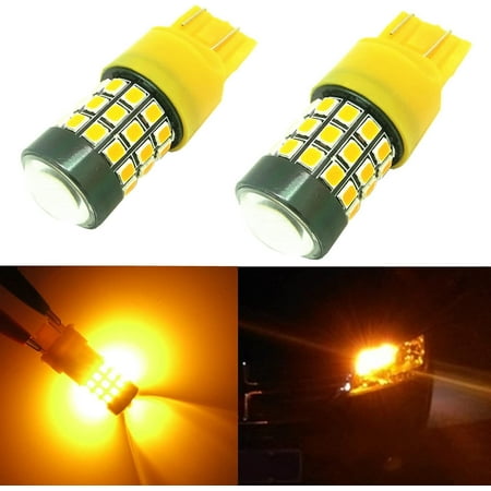 

Alla Lighting 2pcs Super Bright Amber Yellow 7443 7444NA 7444NAP LED Bulbs Front Rear Turn Signal Lights Blinker Lights Lamps Replacement for 2014 2015 2016 2017 Impala