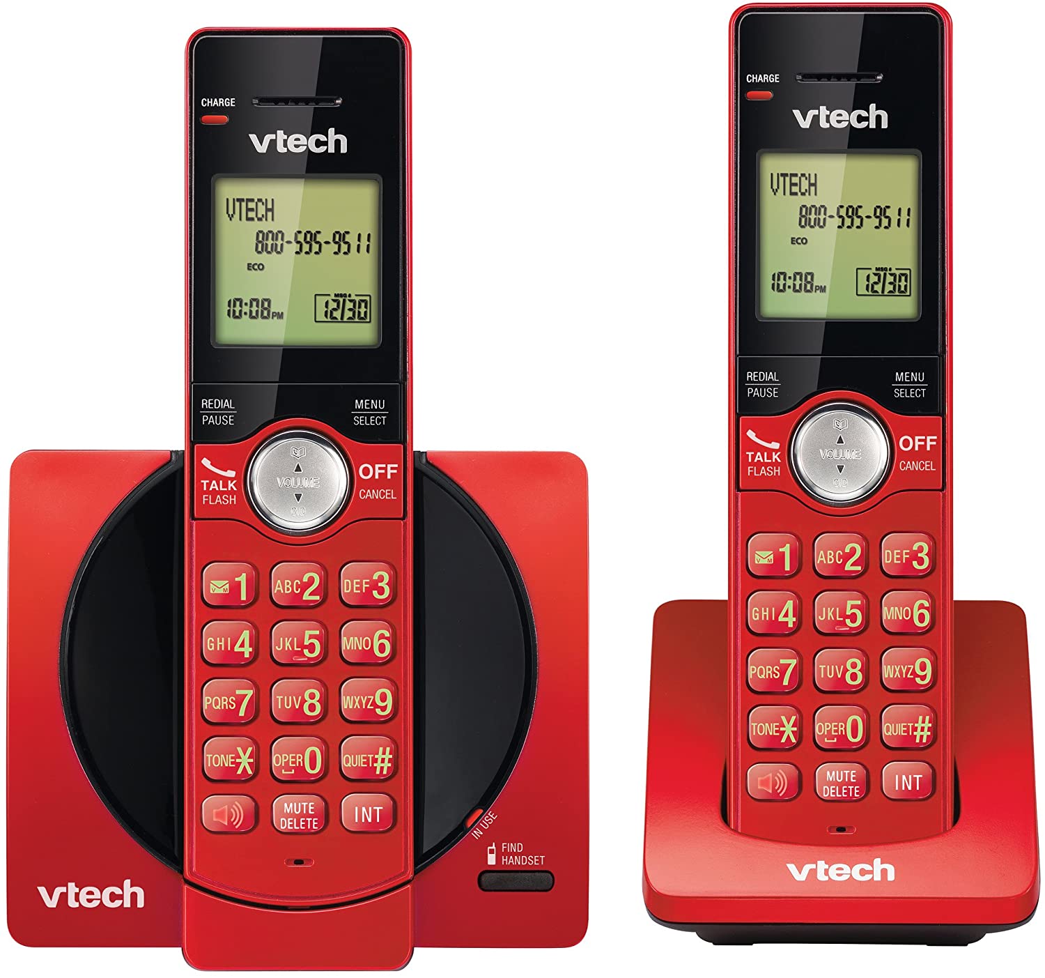 VTech DECT 6.0 Dual Handset Cordless Phones with CID, Backlit Keypads