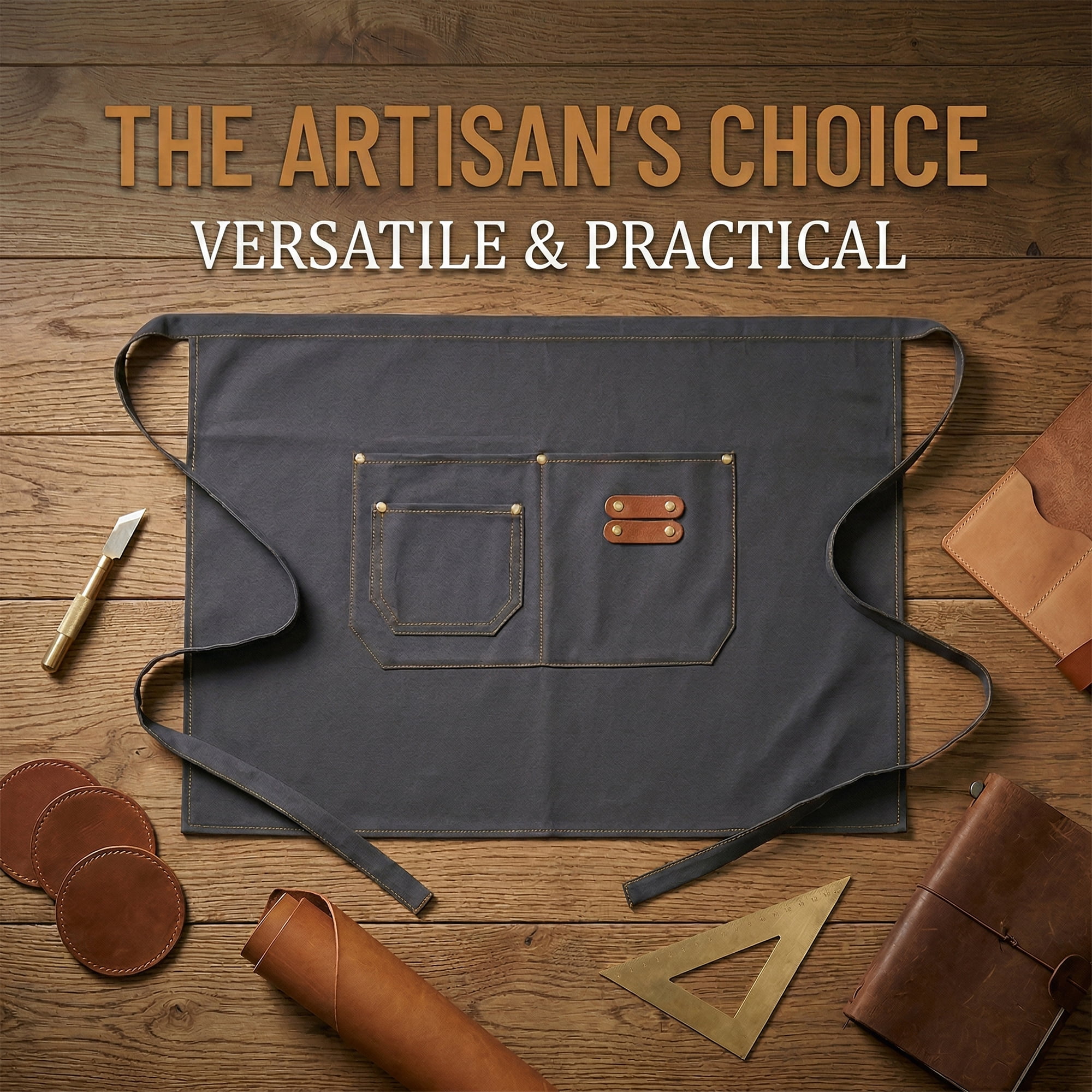 Unique Bargains Water-resistant Kitchen Apron with Pockets for Home and Kitchen Gray