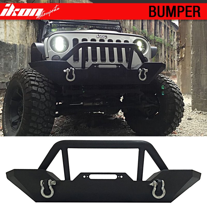 Ikon Motorsports Bull Bar Grille Guard Fits 0717 Jeep Wrangler Bull