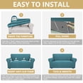 thumbnail image 3 of JIATER 1-Piece Sofa Cover Stretch Couch Cover Washable Sofa Slipcover Furniture Protector for Loveseat Sofa,Peacock Blue, 3 of 8