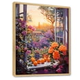 thumbnail image 2 of Designart "Sunset Florals through Italian Windows III" Floral Framed Wall Art - Traditional Orange Window Bedroom Framed Canvas Wall Art, 2 of 6