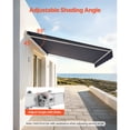 thumbnail image 6 of KFFKFF Manual Retractable Awning, 13.1' x 9.8' Outdoor Sun Shade, Water-Resistant Polyester Canopy with Crank Handle for Patio, Deck, Balcony, or Yard, Gray, 6 of 9