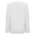 thumbnail image 6 of YWDJ Graphic Tees for Women Fashion Casual Long Sleeve Buttons Comfortable Solid Color Sweatshirt Tops Blouse White XL, 6 of 6