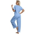 thumbnail image 6 of DAKIMOE Womens Pajama Sets Pajamas for Women Set Capri Sleepwear Short Sleeve Two-Piece Pjs Tops & Long Pants Casual Prints Lounge Sets for Women S-2XL, 6 of 8