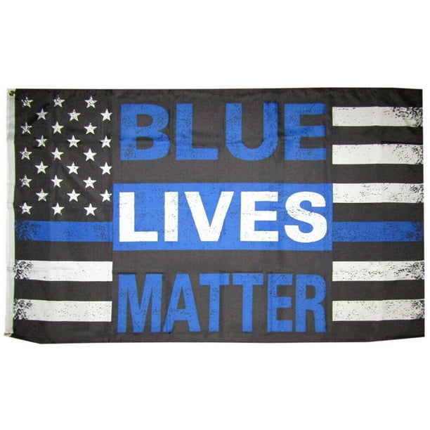 3x5 Blue Lives Matter Thin Blue Line 100d Woven Poly Nylon 3 X5 Flag Ruf Walmart Com Walmart Com