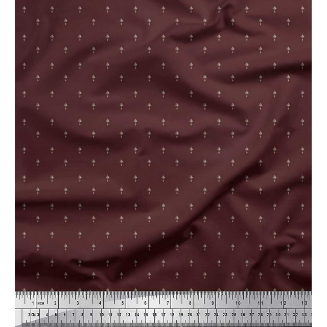Soimoi Tissu Crêpe Polyester Imprimé Chemise Triangle au Mètre 52 Pouces de Large