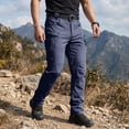 thumbnail image 4 of TOMVIGX Mens Work Pants Ripstop Fabric Stretch Hiking Pants Relaxed Fit Water Resistant Trousers Loose Fit Outdoor Travel Hunting Blue Cargo Pants with Multiple Pockets 2XL, 4 of 9