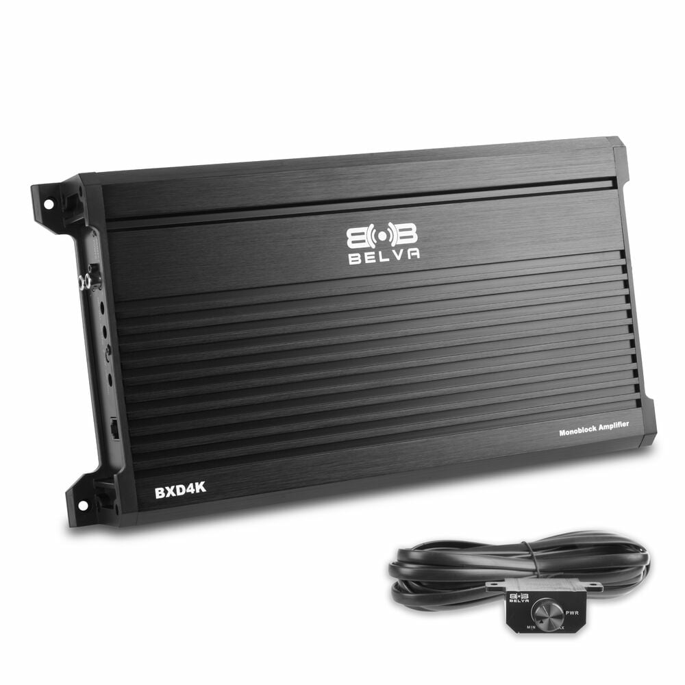 Belva BXD4K Amplifier + Belva BAK42 4 Gauge Amp Kit 4000W Monoblock Class-D Car Amplifier Package