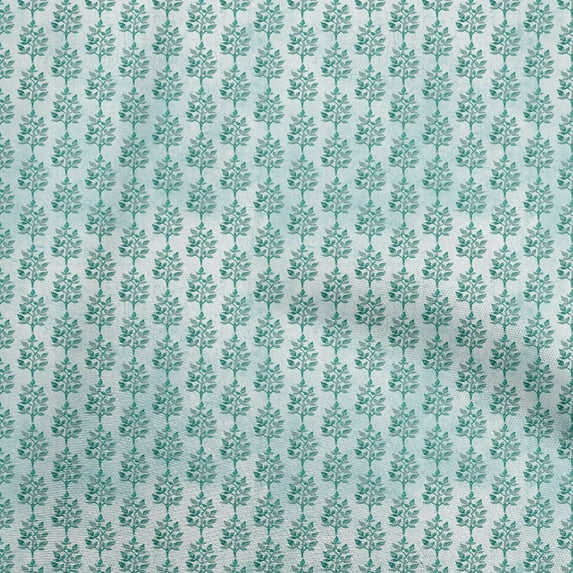 oneOone Cotton Poplin Sea Green Fabric Asian Dabu Sewing Craft Projects Fabric Prints By Yard 42 Inch Wide