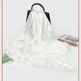 thumbnail image 4 of Pxiakgy Large Square Satin Head Scarf - Silk Hair Scarf Square Hair Bandanas Large Scarf Sleeping Head Wraps for Women Solid Satin Square Head Scarf Lightweight Neck Scarves Hair Neckerchief White, 4 of 7