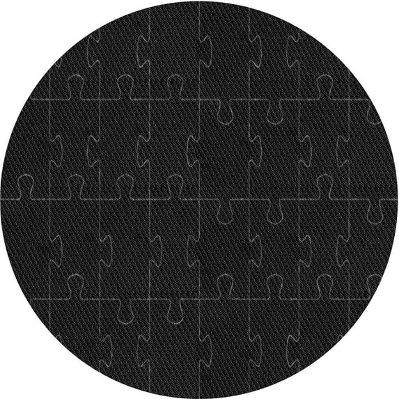 Ahgly Company Indoor Round Patterned Night Black Area Rugs, 4' Round