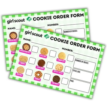 Scout Cookie Order Forms  50 pk 5.5 x 8.5 Papers Green Checkered Thanks For Supporting Troop Number Enjoy Your Girl Cookies Troop Leader Daisy Brownie Junior Cadette Cookie Dealer Supplies