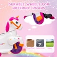 thumbnail image 5 of Jaxpety 6V Kids Ride-on Pony Toy Car Unicorn Rocking Horse for 3 to 6 Years Battery Powered with Music, Training Wheels, Rose, 5 of 13