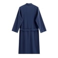 thumbnail image 3 of SHTXOZHI Mens Long Sleeve Robes Adjustable Tie Belt Bathrobe V-Neck Spa Robe Winter Textured Sleepwear with Pocket, 3 of 4
