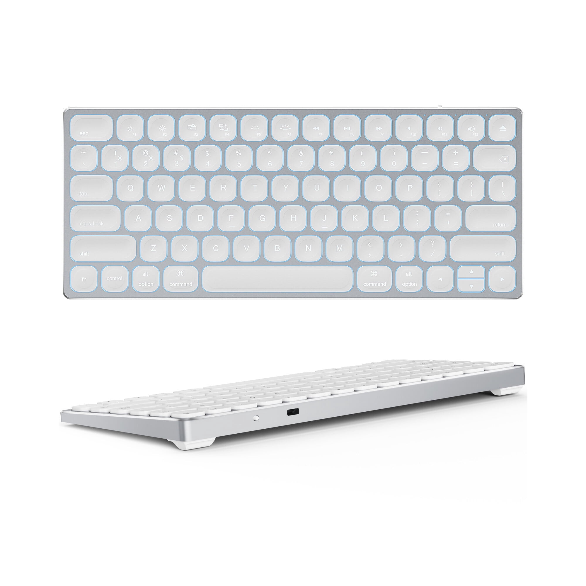 Yivandi Aluminum Wireless Bluetooth Keyboard for Mac OS – Compact Design, Backlit Keys, Rechargeable Battery – Compatible with iMac, MacBook Pro, Mac Mini, iPad