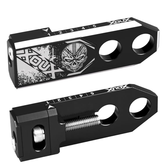 XOUX Reaper BMX Chain Tensioners 3/8" 10mm AXLE Pair, Black, CT02YU.BLK