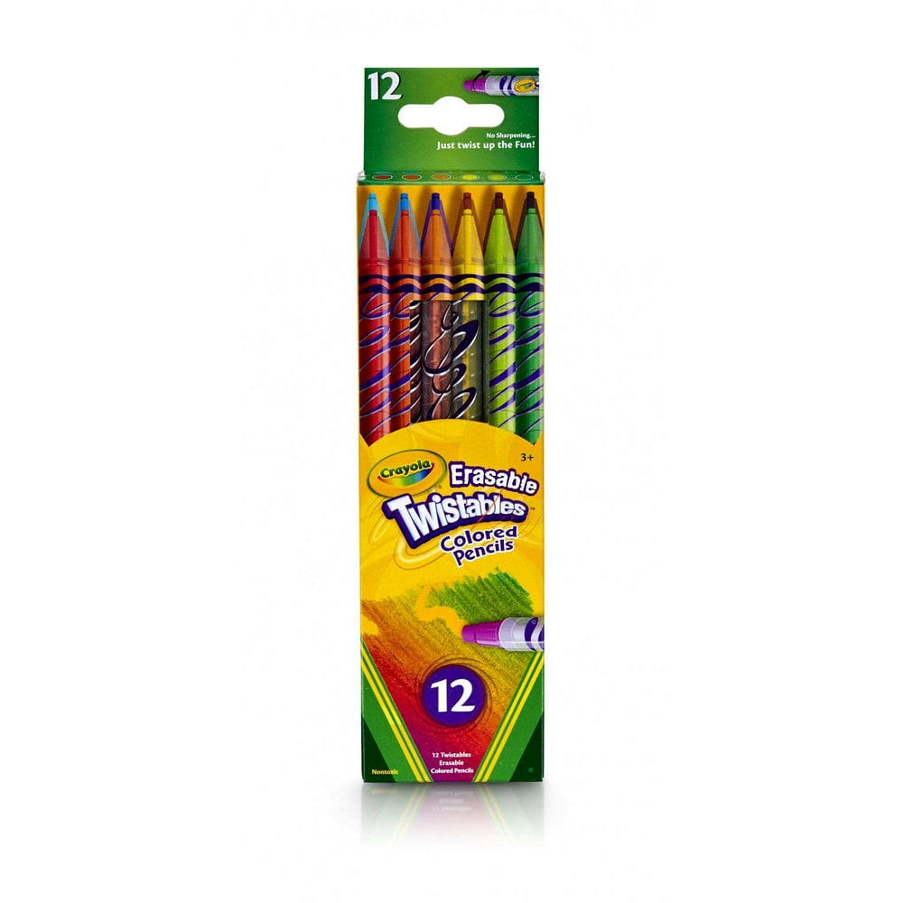 Crayola Erasable Twistables Colored Pencils, 12 Count, School Supplies