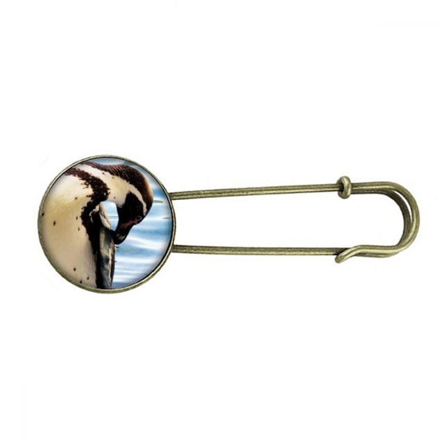 Océano Antártico pingüino ciencia naturaleza foto EsES Broche De Broche De Metal Antiguo Unbranded M