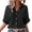 Black, variant on Staron Women Linen Blouses Casual Boho Button Down Collared Short Sleeve Vacation Beach Loose Tops Shirt, White S