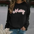 thumbnail image 4 of tarylea Merry Christmas Sweatshirts for Women Long Sleeve Crew Neck Pullover Tops Casual Loose Fall Festival Tops, 4 of 8