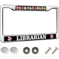 thumbnail image 4 of US Standard Size License Plate Frame Funny Quote Outta  Way I'm Going to Starbucks Silver Stainless Car Tags 2 Holes, 4 of 6