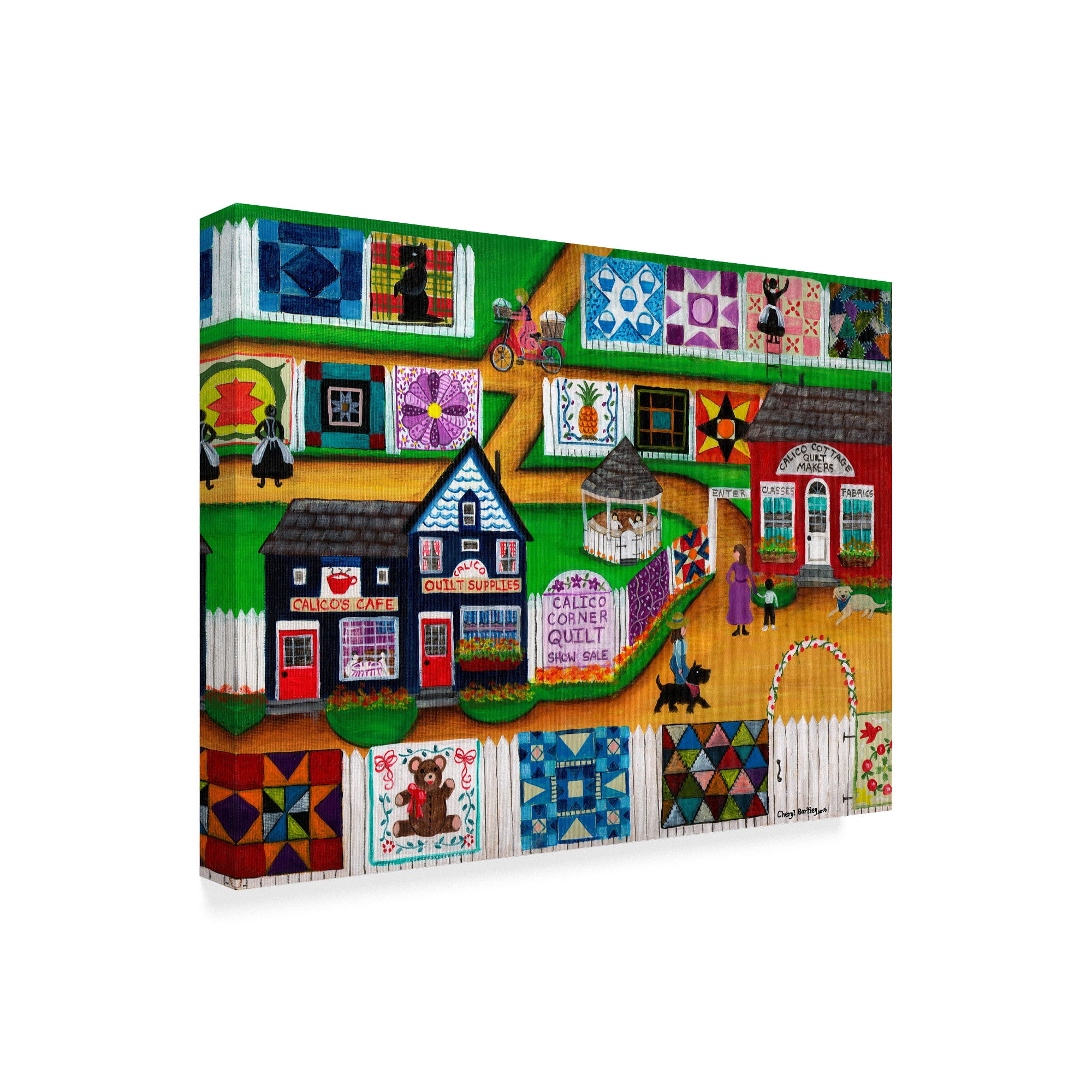Trademark Fine Art 'Calico Corner Country Quilt Show' Canvas Art by Cheryl Bartley