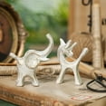 thumbnail image 6 of Sungmor Cast Iron Small Animals Statues, 2pcs White Cute Animal Figurines, Home Office Decor Accent, Bookshelf, Desk, Cabinet Decorative Ornaments, 6 of 7